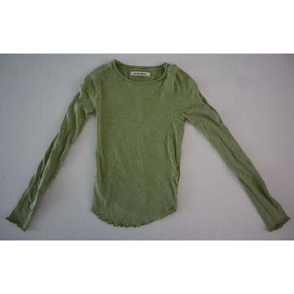 We The Free x Free People OB1593368 Women Sz XS Green Be My Baby Long Sleeve Top - Picture 6 of 8